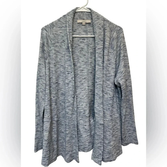 Loft open front blue and cream marbled cardigan - Picture 1 of 5